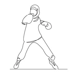 Muslim girl boxing