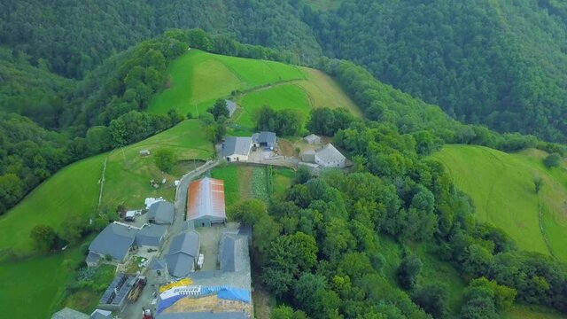 aerial images of a mountain town of medieval origin in the caurel mountains, lugo.camino de santiago