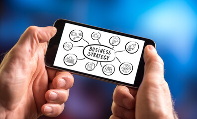 Business strategy concept on a smartphone