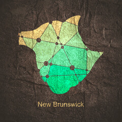 Map of New Brunswick. Concept of travel and geography of Canada.