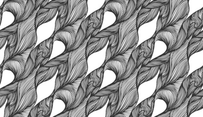 Modern sketch flow pattern. Abstract geometric decoration element. Seamless wavy pattern vector. Wave line pattern.