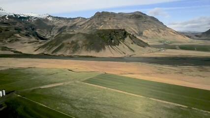 Iceland Farm Fields Drone Southern Ring Road