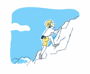 Fototapeta premium ロッククライミングをする男性