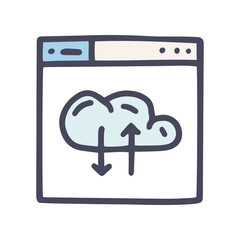 color vector doodle simple icon cloud service