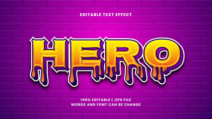 Hero editable text effect in modern 3d style