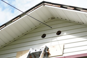 production of external ventilation of a frame house © enskanto