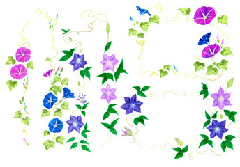 フレーム風朝顔とテッセン