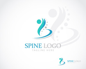 spine logo creative solution health care medical clinic design concept