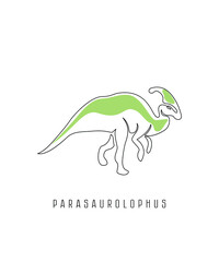 Dinosaur poster.  Art line.  Vector illustration. Abstract illustration on a white background.
