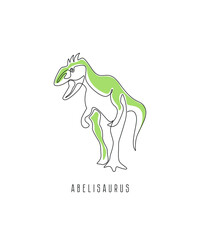 Obraz premium Dinosaur poster. Art line. Vector illustration. Abstract illustration on a white background.