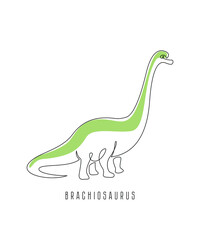 Dinosaur poster.  Art line.  Vector illustration. Abstract illustration on a white background.