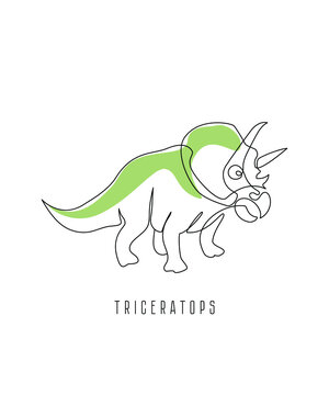 Dinosaur posters. Triceratops. Vector illustration. Abstract illustration on a white background.