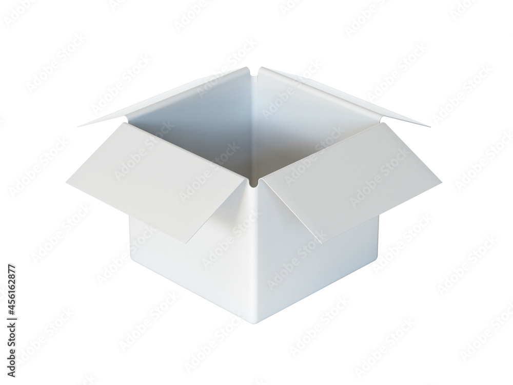 Poster white empty box isolated on white background 3d rendering