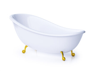 Classic bathtub isolated on the white background 3d rendering