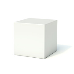 White 3d cube isolated on white background 3d rendering