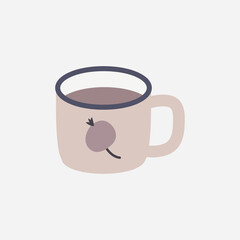 Cup of hot tea or coffee. Minimalist scandinavian style.