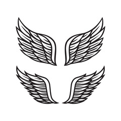 Black and white angel wings vector