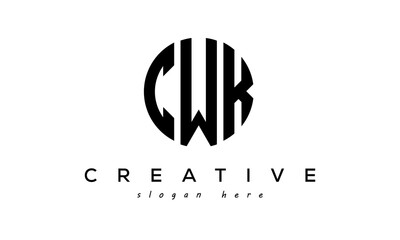 Letter CWK creative circle logo design vector - obrazy, fototapety, plakaty