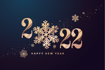 Fototapeta na wymiar Happy New Year 2022 greeting card. Vector illustration concept for background, greeting card, party invitation card, website banner, social media banner, marketing material.