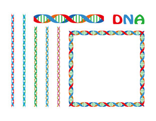 背景素材 DNA遺伝子のデザインイラスト 飾り罫線とフレームのセット ベクター
Background material DNA gene design illustration, set of ruled lines and frames. vector