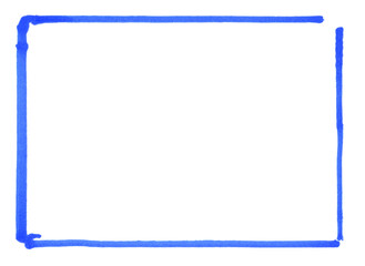 Umrandung in blau - Handgemalt mit einem Stift
