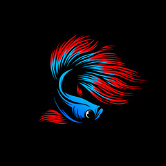 betta fish vector logo template