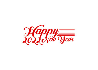 2022 Happy New Year Logo Text Design Template 3