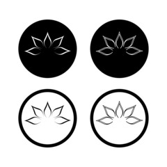 Lotus, Lily Flower Icon. Spa icons button isolated on white background