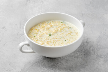 Lean bulgur porridge in a bowl.