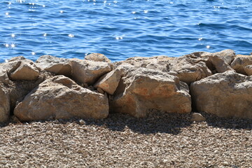 Adriatic sea coast in summer with rocks and water