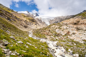 Mountain Glacier in alpine valley