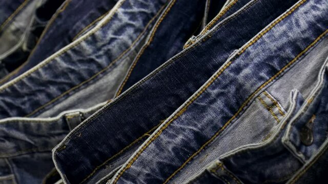 many models of jeans from different denim, texture