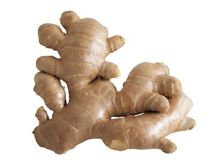 Fresh ginger on white background. health concept. closeup photo, blurred.
