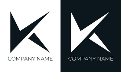 Initial letter k logo vector design template. Creative modern trendy k typography and black colors.
