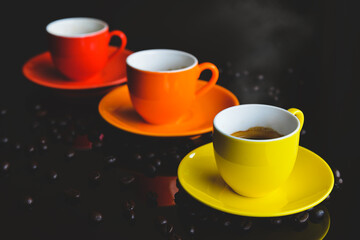 Colorful ceremic  espresso coffee cup.