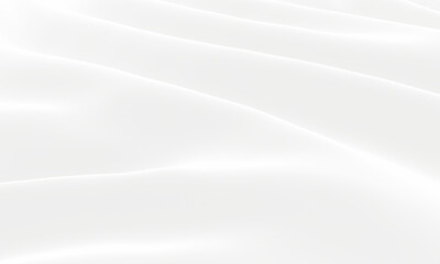 3D abstract white rippled cloth. Wave background.