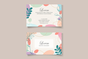 Naklejka na ściany i meble Beautiful floral business card template