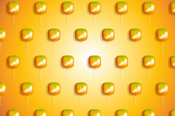 Orange background formed out of square-shaped orange balloons