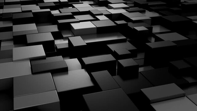 Background of Geometric Shapes. Abstract motion, loop, two color, 3d rendering, 4k resolution
