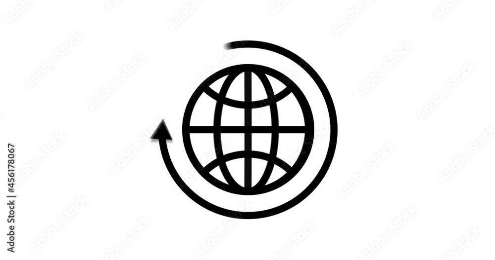 Aufkleber a moving animated black and white concept of data chart pointing moving earth then to percentage sig