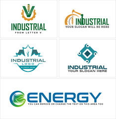 Industrial drilling energy logo design