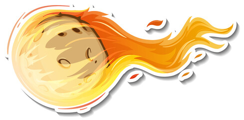 Sticker template with meteorite flame isolated © GraphicsRF