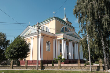 Fototapeta na wymiar Orthodox St. Nicholas Church in Korets, Rivne region, Ukraine. August 2021