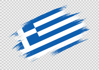 Greece flag with brush paint textured isolated  on png or transparent background,Symbol of Greece,template for banner,promote, design,vector,top gold medal winner sport country