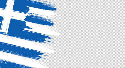 Greece flag with brush paint textured isolated  on png or transparent background,Symbol of Greece,template for banner,promote, design,vector,top gold medal winner sport country