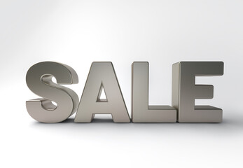 Word sale 3d render bold text isolated studio background
