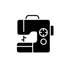 Sewing machine glyph icon. Vector fill black illustration.