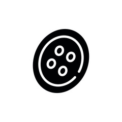 Button glyph icon. Vector fill black illustration.