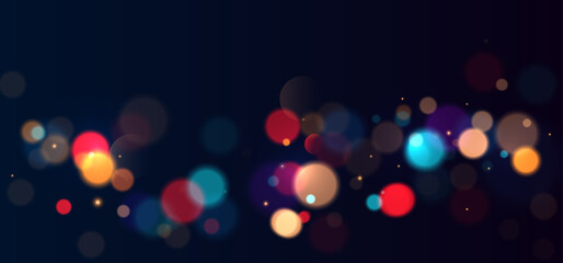 Colorful bokeh lights background. Blurred circle shapes. Vector illustration - 456184248