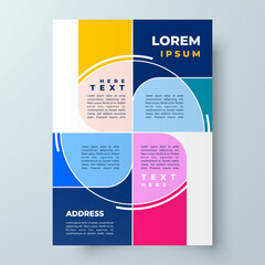 Flyer cover geometric circles theme brochure design templat